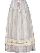 Sea Striped Lace-up Skirt - Blue