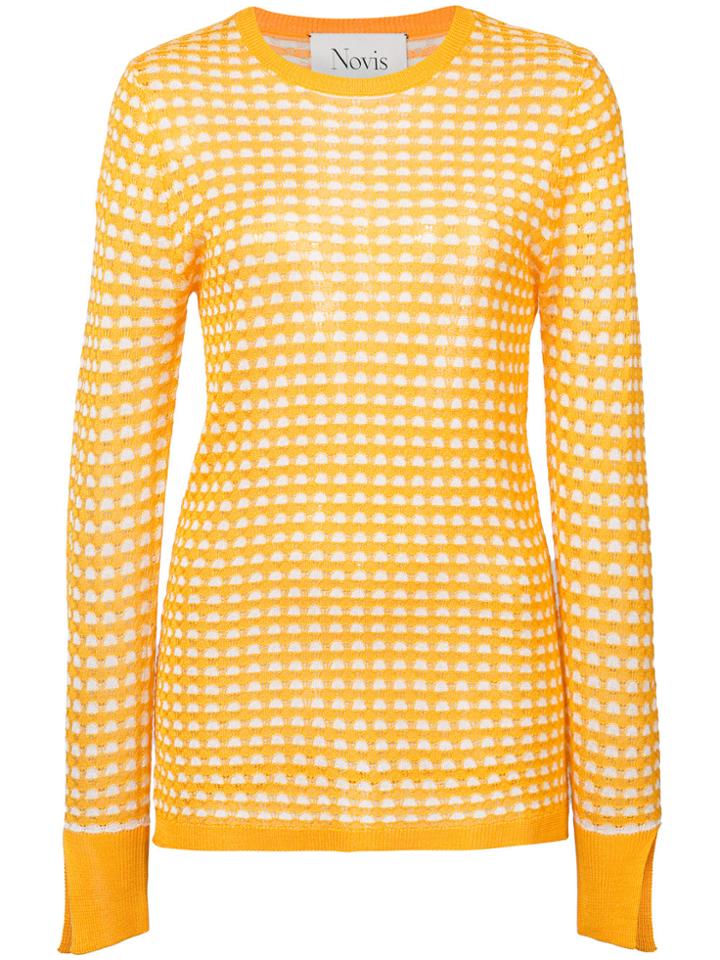 Novis Pattern Knit Sweater - Yellow & Orange