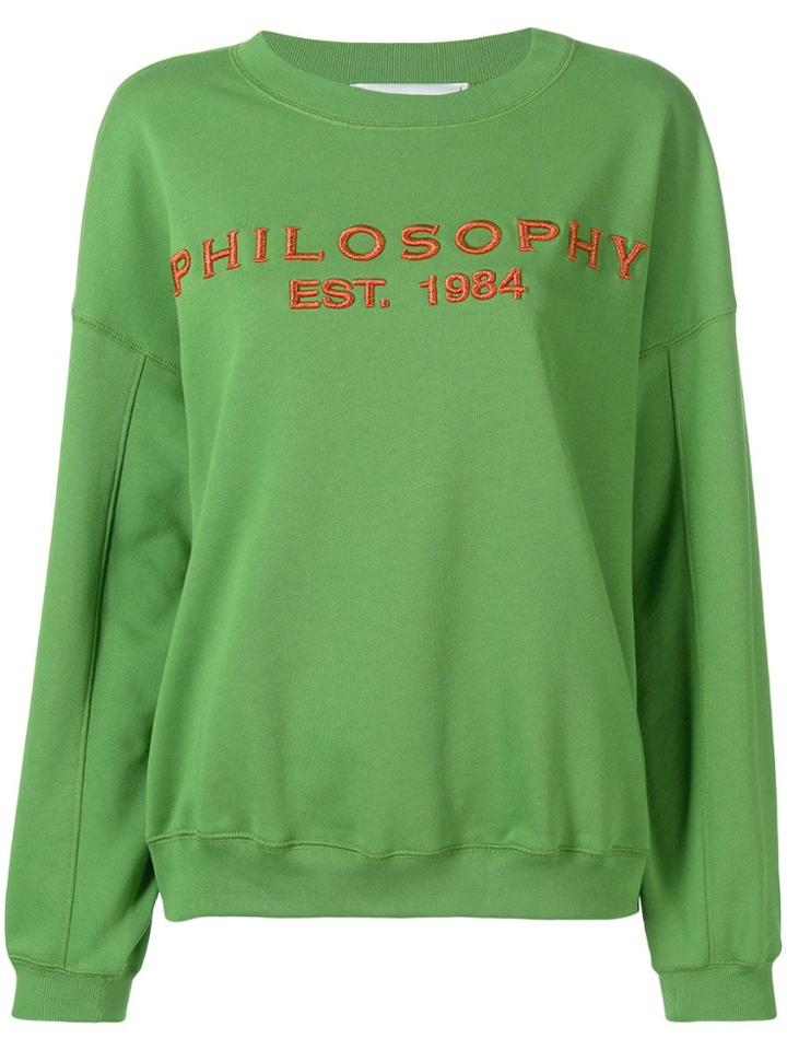 Philosophy Di Lorenzo Serafini Logo Embroidered Sweatshirt - Green