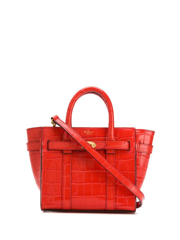 Mulberry Micro Zipped Bayswater Tote - Red