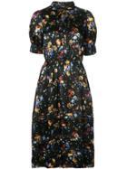 Adam Lippes Floral-print Midi Shirt Dress - Black