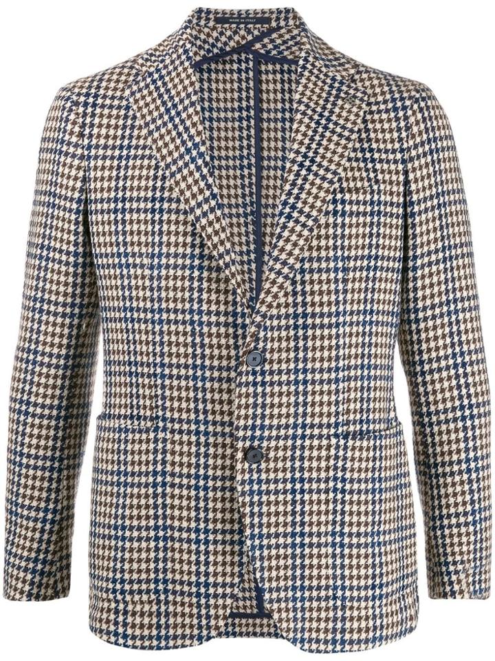 Tagliatore Woven Single Breasted Blazer - Blue