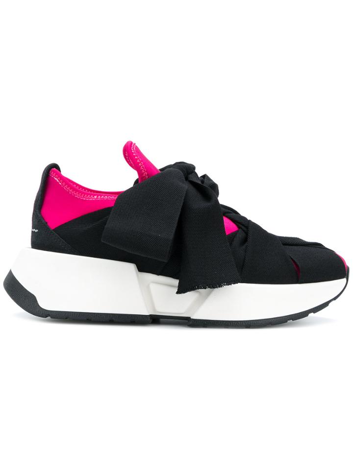Mm6 Maison Margiela Bow Detail Platform Sneakers - Black