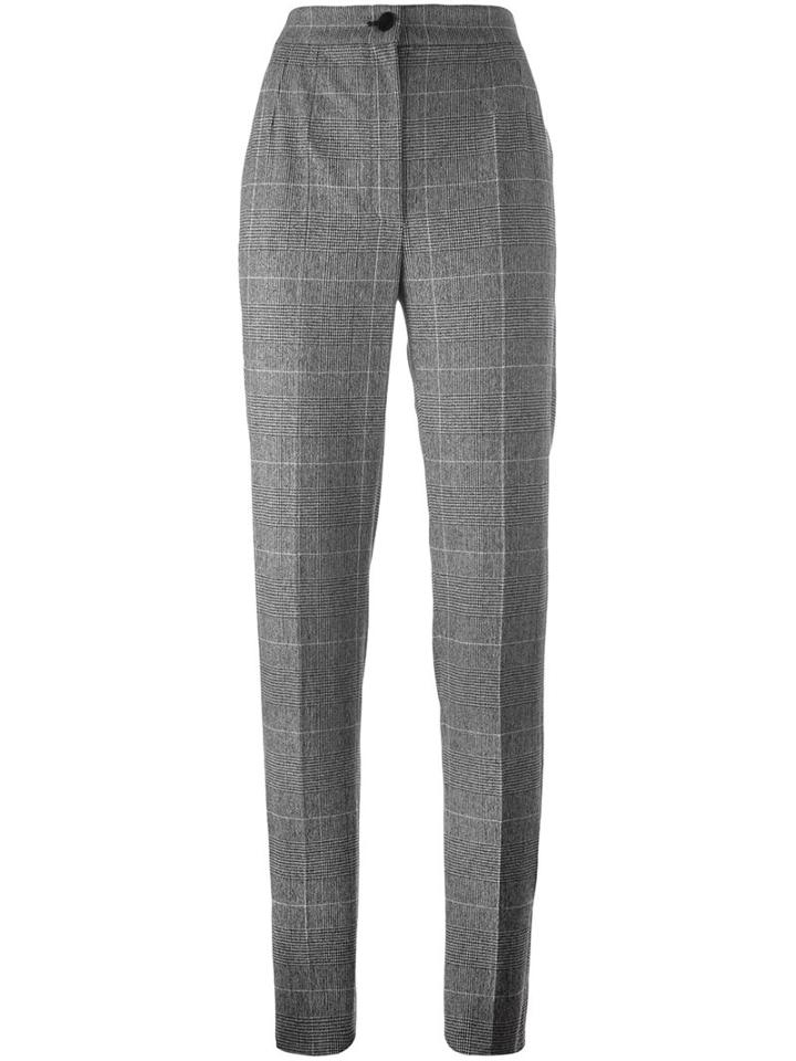 Dolce & Gabbana Prince Of Wales Check Trousers, Women's, Size: 38, Black, Polyamide/spandex/elastane/wool