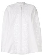 Giambattista Valli Appliqué Band-collar Blouse - White