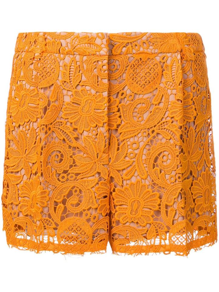 No21 Paisley Embroidered Shorts - Yellow