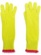 Marni Contrast Trim Gloves - Green