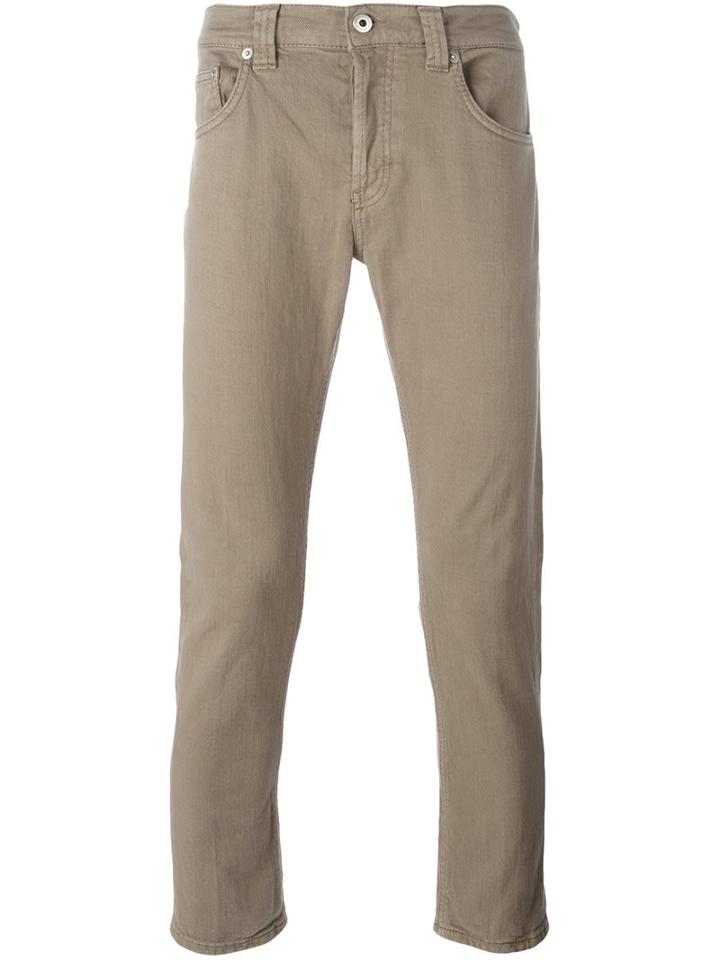 Dondup 'mius' Slim-fit Trousers, Men's, Size: 35, Nude/neutrals, Cotton/spandex/elastane