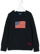 Ralph Lauren Kids - Flag Knitted Sweater - Kids - Cotton - 5 Yrs, Blue
