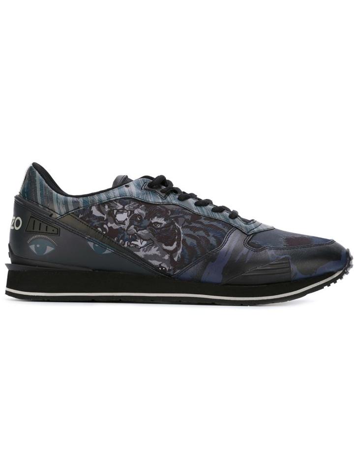 Kenzo Multi Logo Sneakers, Men's, Size: 40, Black, Leather/nylon/rubber