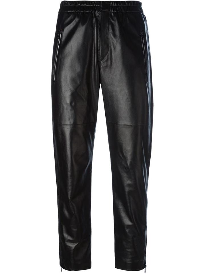 Isabel Marant Cropped Trousers, Women's, Size: 38, Black, Lamb Skin/cotton