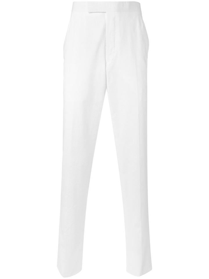 Thom Browne - Straight Tailored Trousers - Men - Cotton/cupro - 1, White, Cotton/cupro