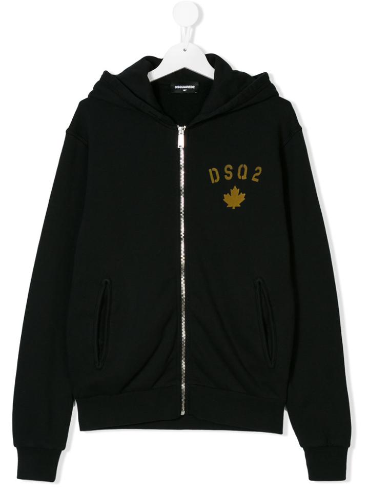 Dsquared2 Kids Logo Zipped Hoodie - Blue