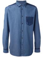 Diesel Tonal Stripe Shirt, Men's, Size: Xl, Blue, Cotton