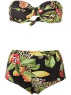 Isolda - Printed Bikini Set - Women - Polyamide/spandex/elastane - 40, Black, Polyamide/spandex/elastane