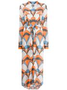 Essentiel Antwerp Troo Troo Printed Shirt Dress - Orange