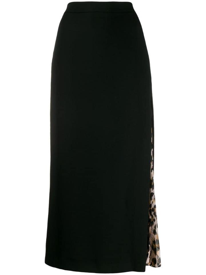 Boutique Moschino Leopard Print Detailed Skirt - Black
