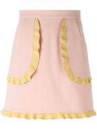 Red Valentino Ruffle Pocket Skirt, Women's, Size: 42, Pink/purple, Polyester/spandex/elastane/viscose