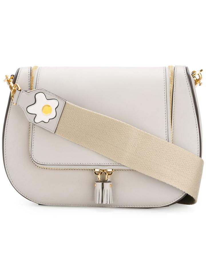 Anya Hindmarch Tassel Crossbody Bag, Women's, Grey, Calf Leather