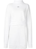 Off-white Open Back Roll Neck Sweatshirt, Women's, Size: Medium, White, Cotton