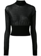 Balmain - Cropped Knit - Women - Cotton/polyamide/spandex/elastane/viscose - 40, Black, Cotton/polyamide/spandex/elastane/viscose