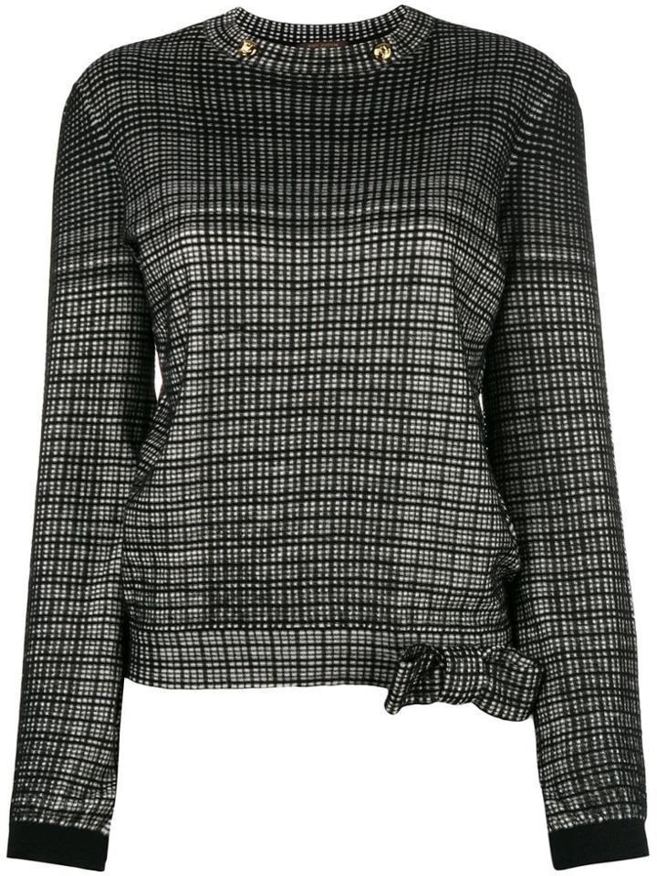 Louis Vuitton Vintage Checked Longsleeved Blouse - Black