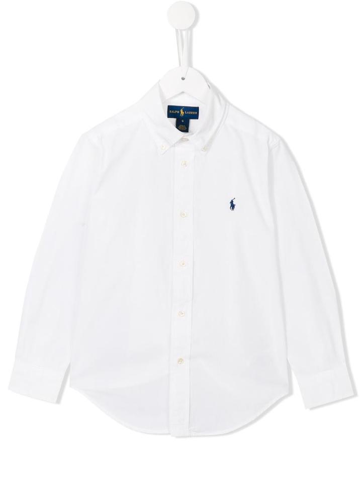 Ralph Lauren Kids Logo Embroidered Shirt, Boy's, Size: 8 Yrs, White