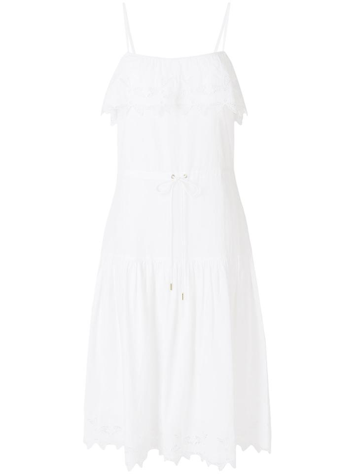 Closed Crochet Hem Midi Dress - White