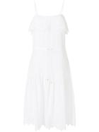 Closed Crochet Hem Midi Dress - White