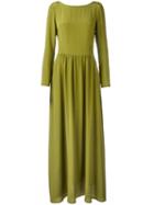 Ultràchic Long Silk Dress, Women's, Size: 42, Green, Silk