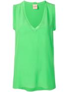 Nude V-neck Top - Green