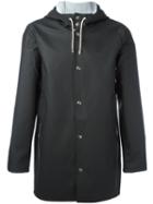 Stutterheim Drawstring Hood Raincoat, Adult Unisex, Size: Medium, Black, Pvc