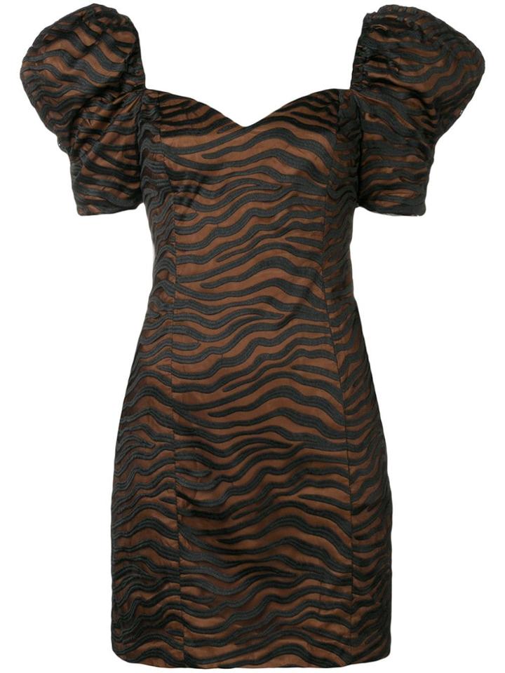 Adam Selman Carlotta Puff Sleeves Dress - Black