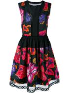 Printed Sleeveless Shift Dress - Women - Cotton - 42, Black, Cotton, Alberta Ferretti