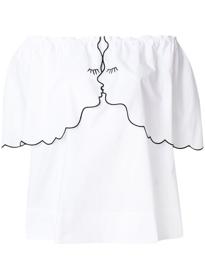 Vivetta Off-shoulder Flared Top - White