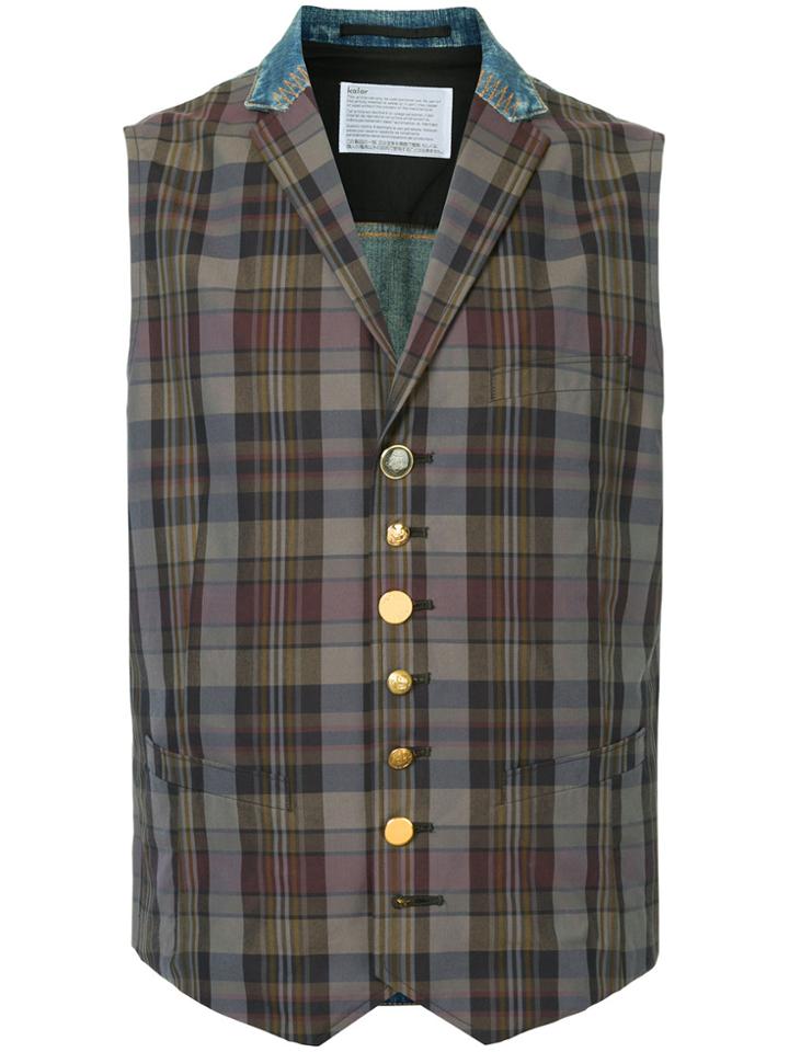 Kolor Double Design Waistcoat - Brown