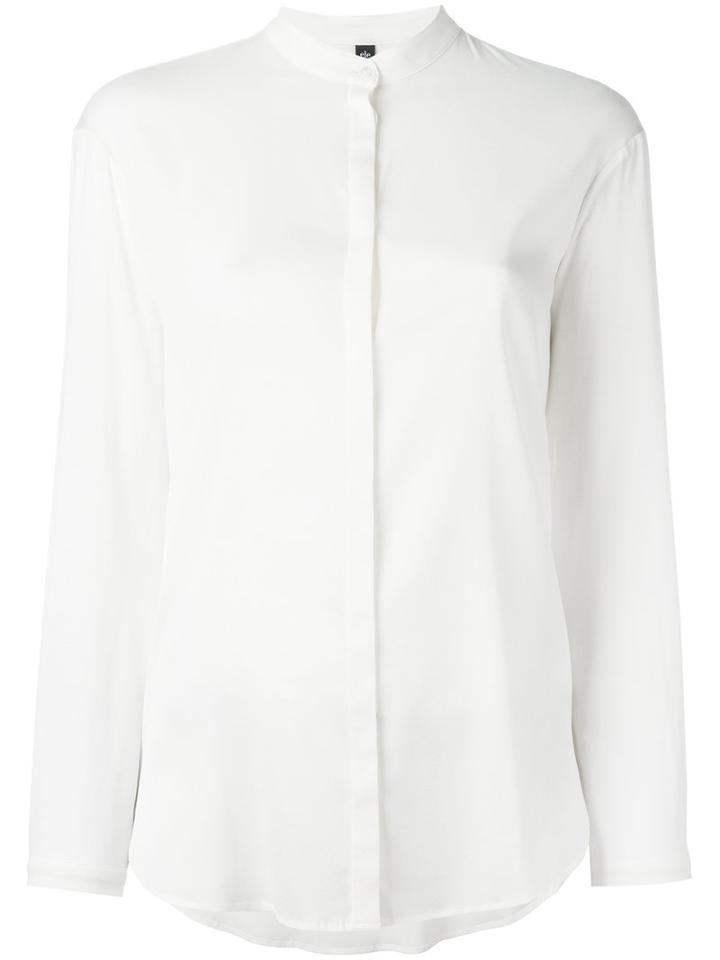 Eleventy Blouse With Discreet Front Fastening, Women's, Size: 42, White, Silk/spandex/elastane