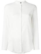 Eleventy Blouse With Discreet Front Fastening, Women's, Size: 42, White, Silk/spandex/elastane