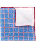 Kiton Grid Check Pocket Square, Men's, Silk