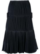 Toga Midi Pleated Skirt, Women's, Size: 36, Black, Polyester