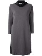 Fabiana Filippi Contrast Cowl Neck Dress, Women's, Size: 42, Grey, Silk/spandex/elastane/cashmere