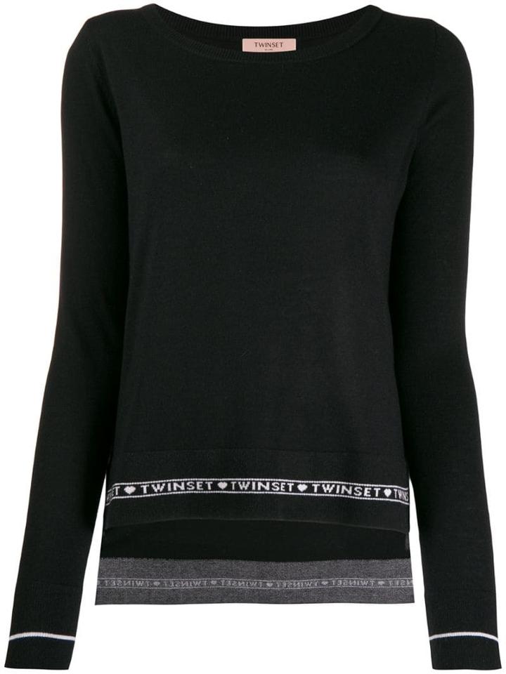 Twin-set Logo Stripe Jumper - Black