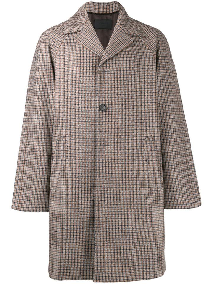 Prada Tweed Single-breasted Coat - Grey