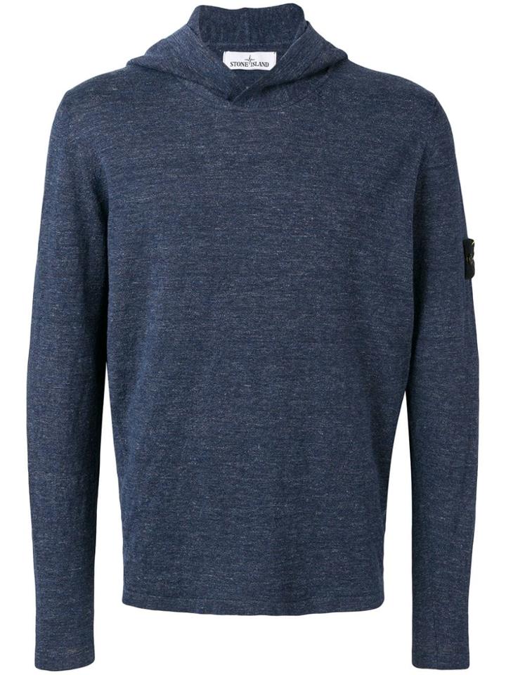 Stone Island Hooded Logo Patch Top - Blue