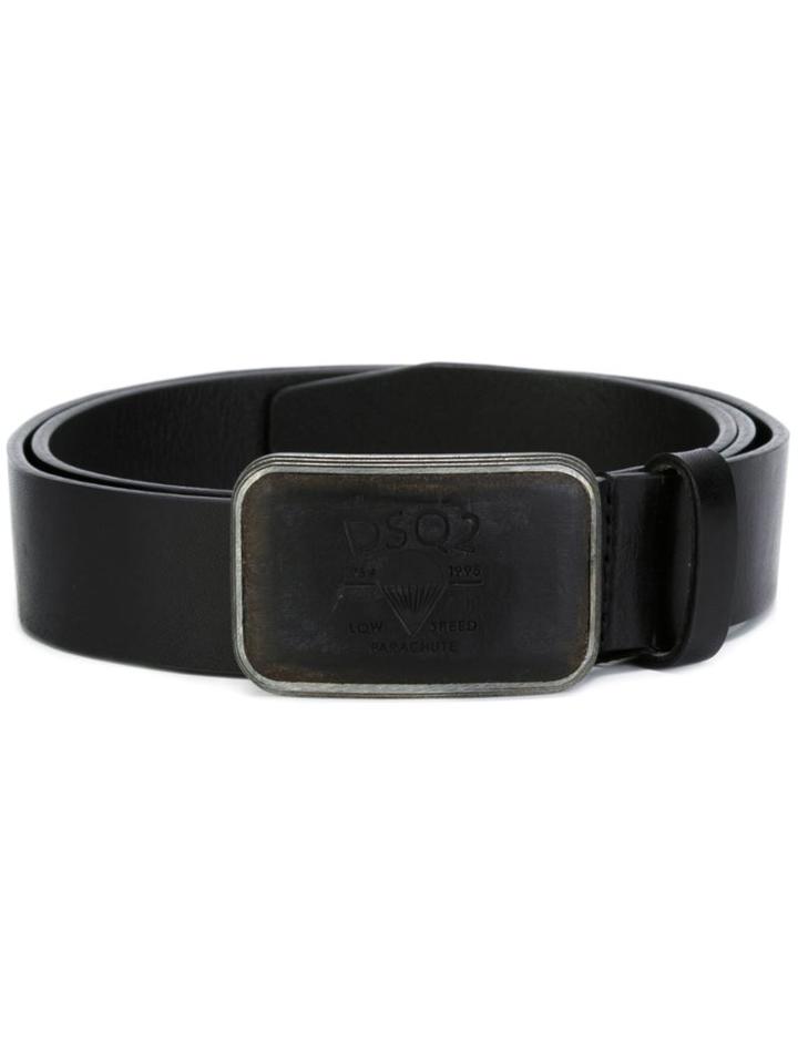 Dsquared2 Parachute Detail Buckle Belt, Men's, Size: 100, Black, Calf Leather