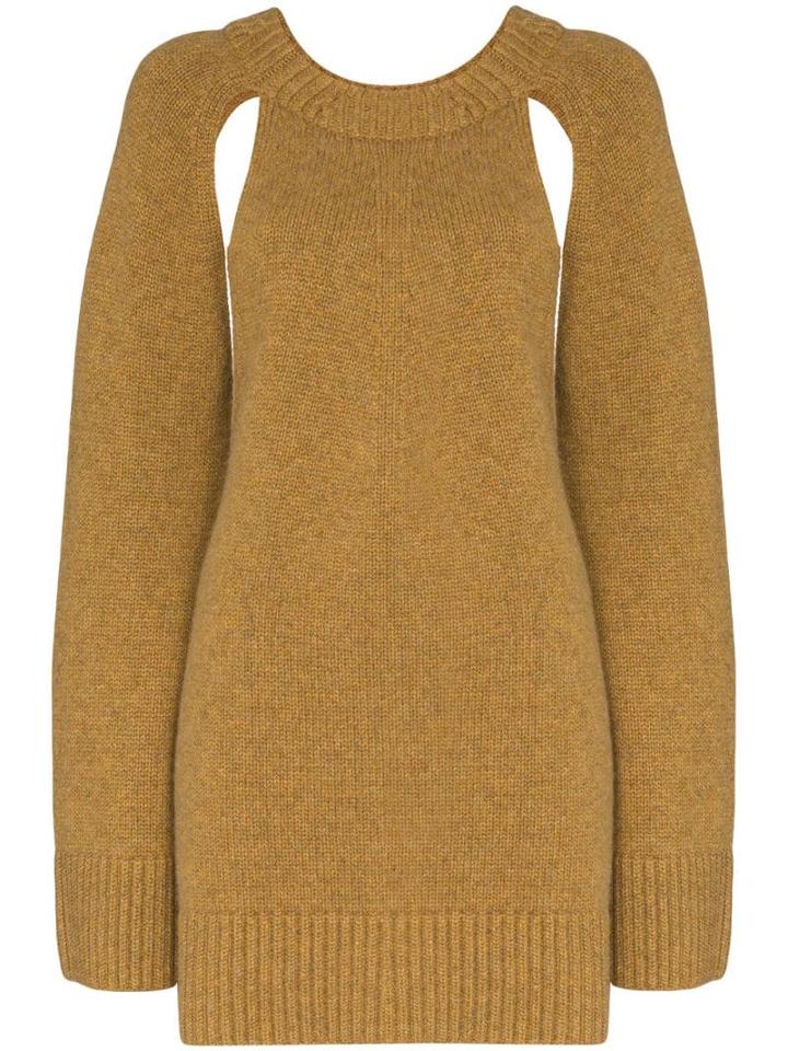 Khaite Liz Cutout Knit Cashmere Jumper - Brown