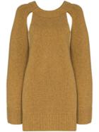 Khaite Liz Cutout Knit Cashmere Jumper - Brown