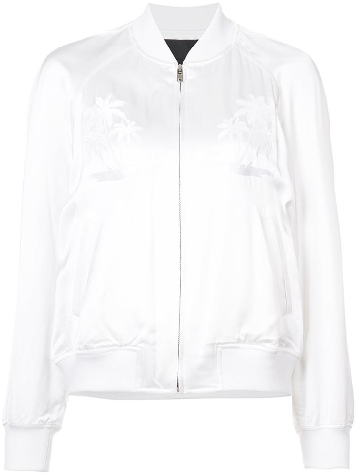 Alexander Wang Palm Tree Embroidered Bomber Jacket - White