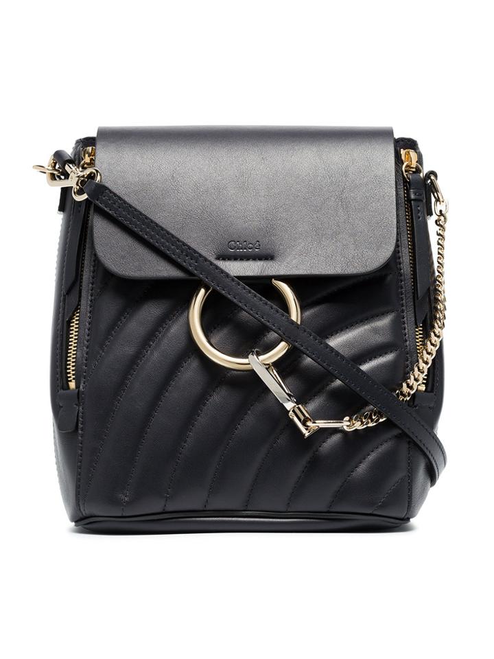 Chloé Blue Faye Small Leather Backpack