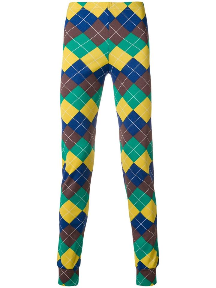 Comme Des Garçons Vintage Diamond Printed Trouser Leggings - Yellow &